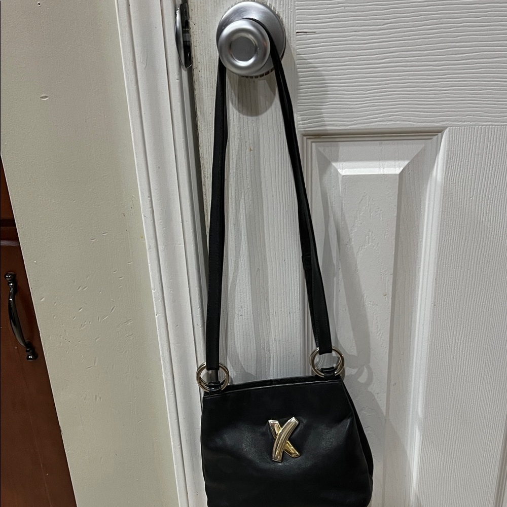 Paloma Picasso Black Crossbody Bag with Gold Accent - Picture 2 of 5